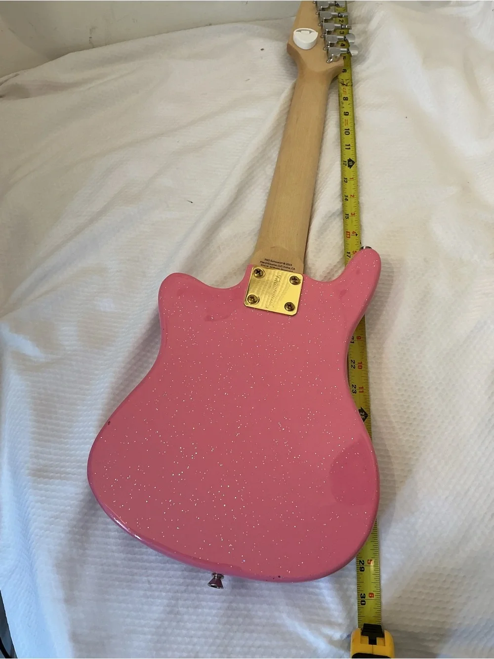 FAO Schwarz Pink Sparkle Kids Electric Guitar with Gem Accents